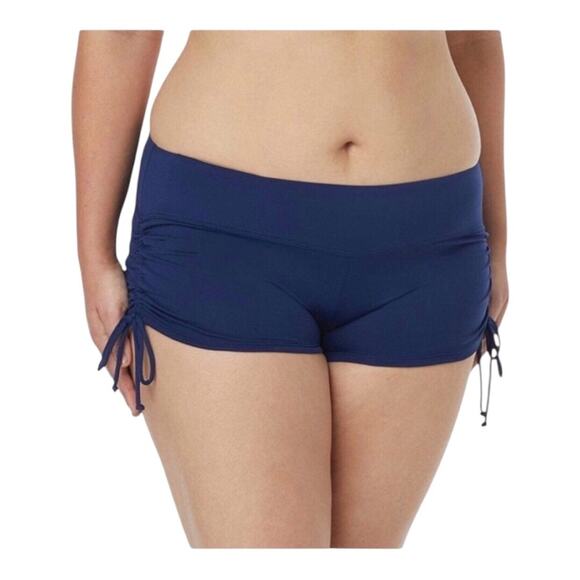 Beach House Plus Size Paloma Beach Solids Blake Adjustable Swim Short Navy 20W - Picture 1 of 9